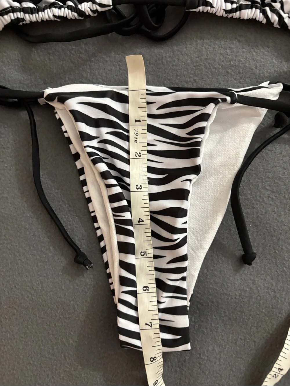 Zebra Print Triangle Bikini Set Size M